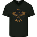 Rising Phoenix Motivational Message Quote Mens V-Neck Cotton T-Shirt