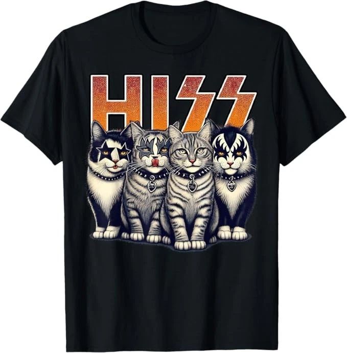 Hiss Funny Cats Kittens Rock Rockin Birthday Gifts Idea T-Shirt