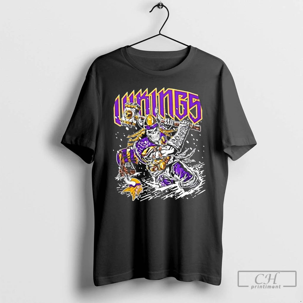 Classic Blizzard Minnesota Vikings Football Fire Graphic T Shirts