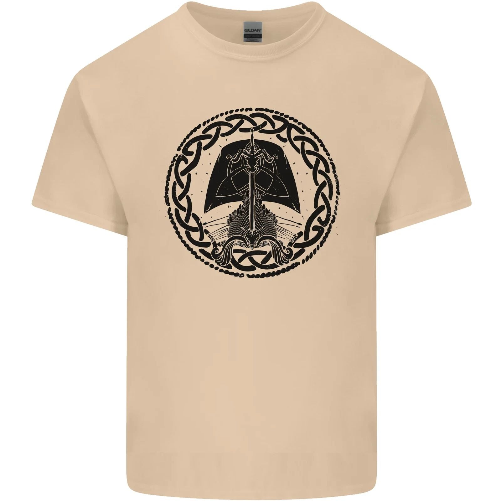 A Viking Ship Mens Cotton T-Shirt Tee Top