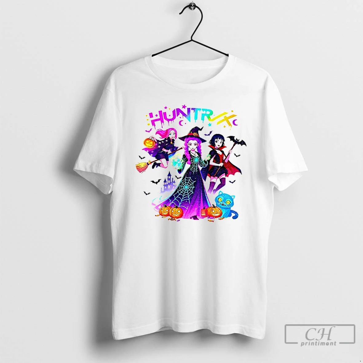 Classic Kpop Demon Hunters Derpy Tiger Pumpkin Spooky Huntrix Halloween T Shirts
