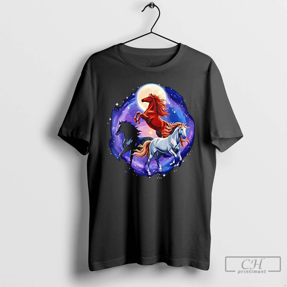 Premium Three Moon Funny Horse T Shirts