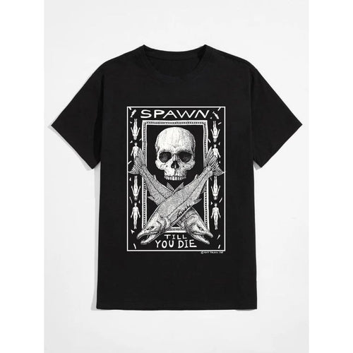 **Vintage 80s “Spawn Till You Die” T-Shirt by Ray Troll – Rare Artwork Streetwea