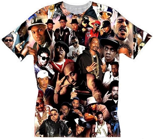 HIP HOP LEGENDS T-SHIRT. .   ALL OVER PRINT T-SHIRT. 2018