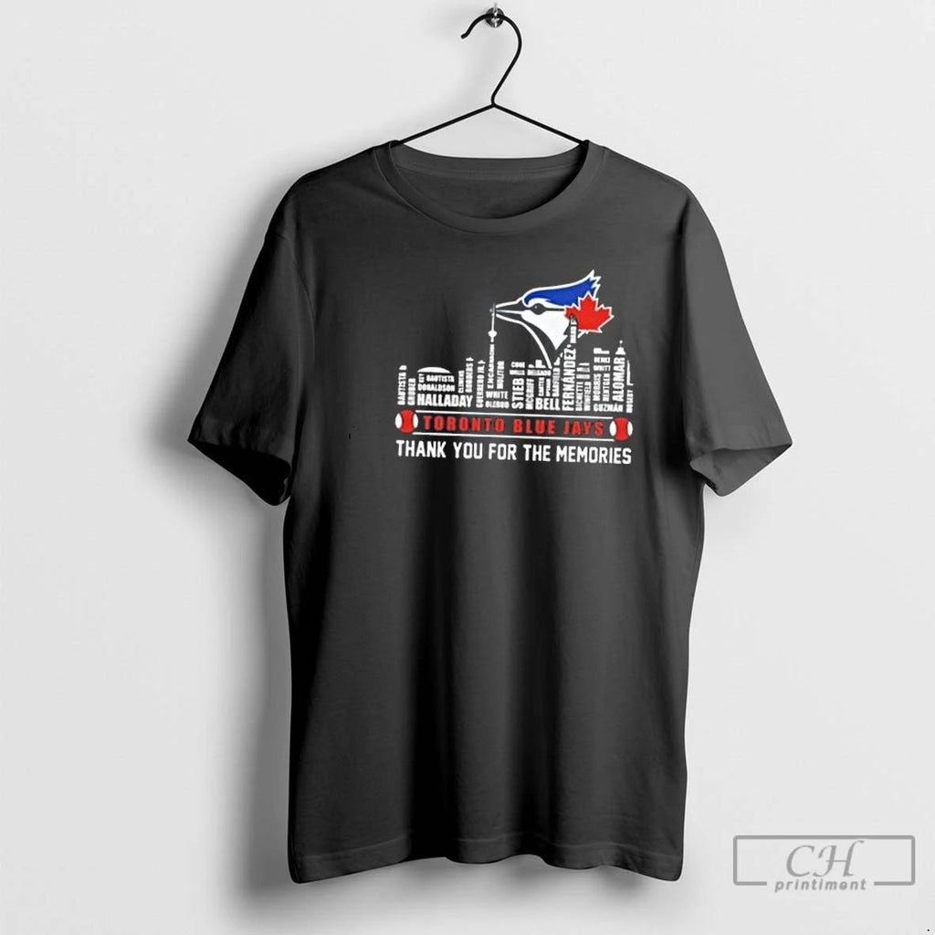 Classic Toronto Blue Jays Skyline Names Thank You For The Memories 2025 T Shirts