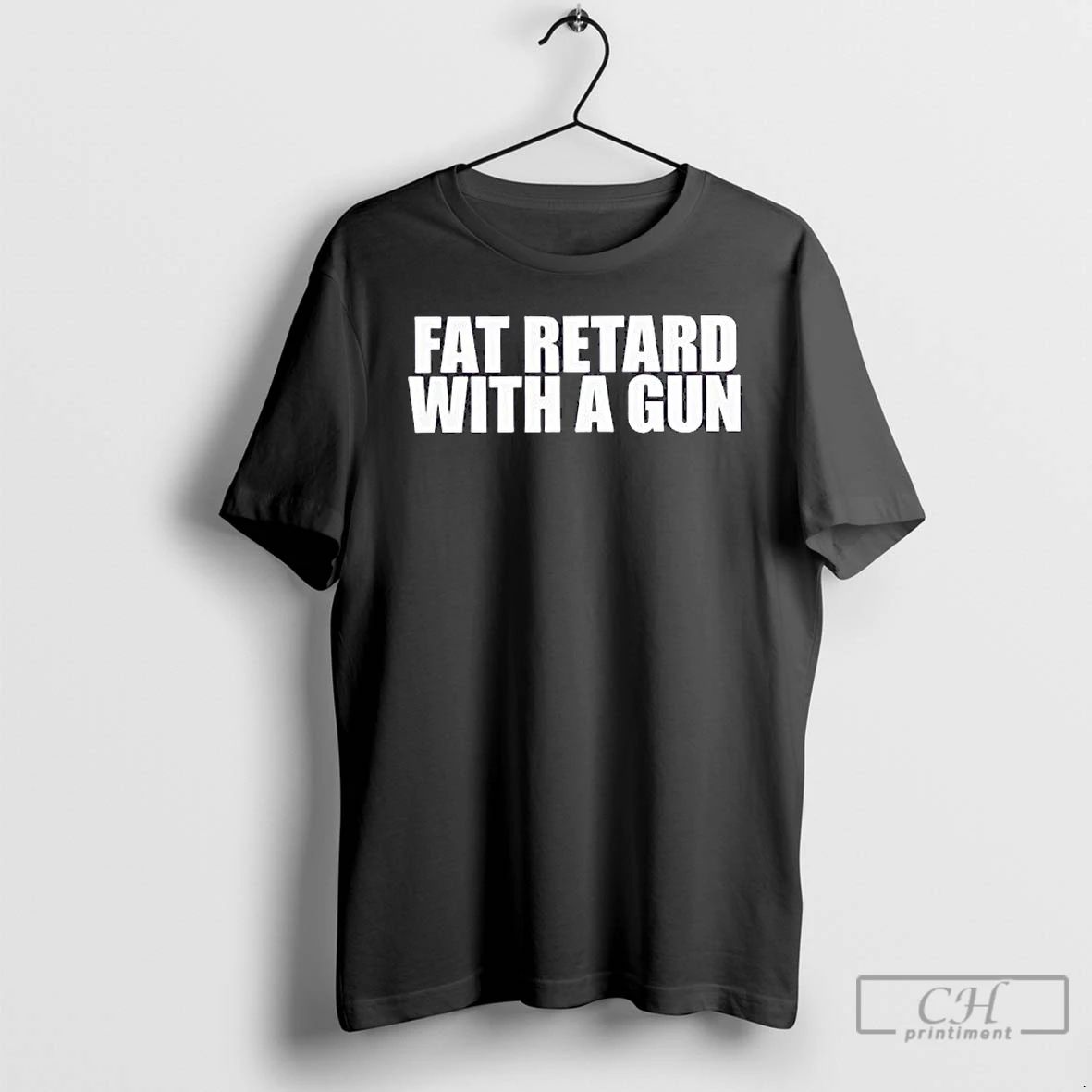Premium Fat Retard With A Gun T Shirts