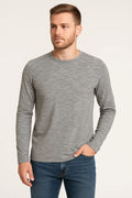 Mark Law Luxury Gray Tee Shirt Size Small Long Sleeve Neutral Minimalist Classic
