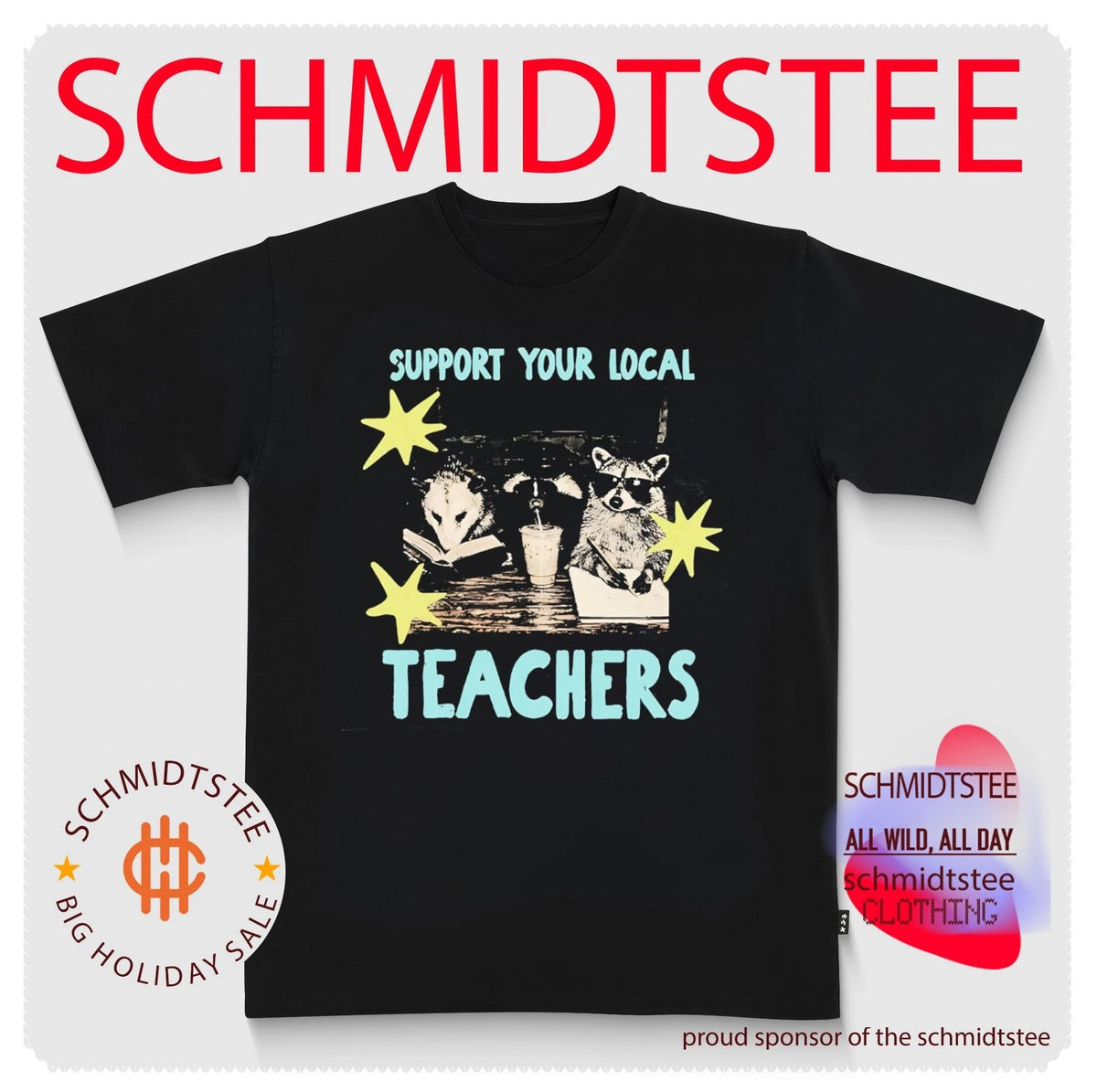 Support Your Local Teachers Raccoon Opossum Skunk shirt