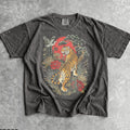 Retro Tiger T-Shirt - Vintage Boho Shirt - Linocut Style Wildcat Shirt -