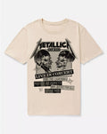 Metallica Live in Concert Tour 1992 Sand Color Tee, Sizes S-5XL
