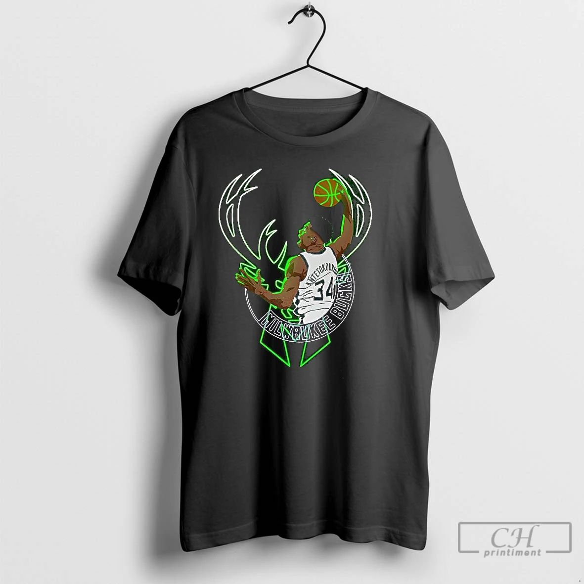 Classic Giannis Antetokounmpo Milwaukee Bucks Basketball Dunk T Shirts