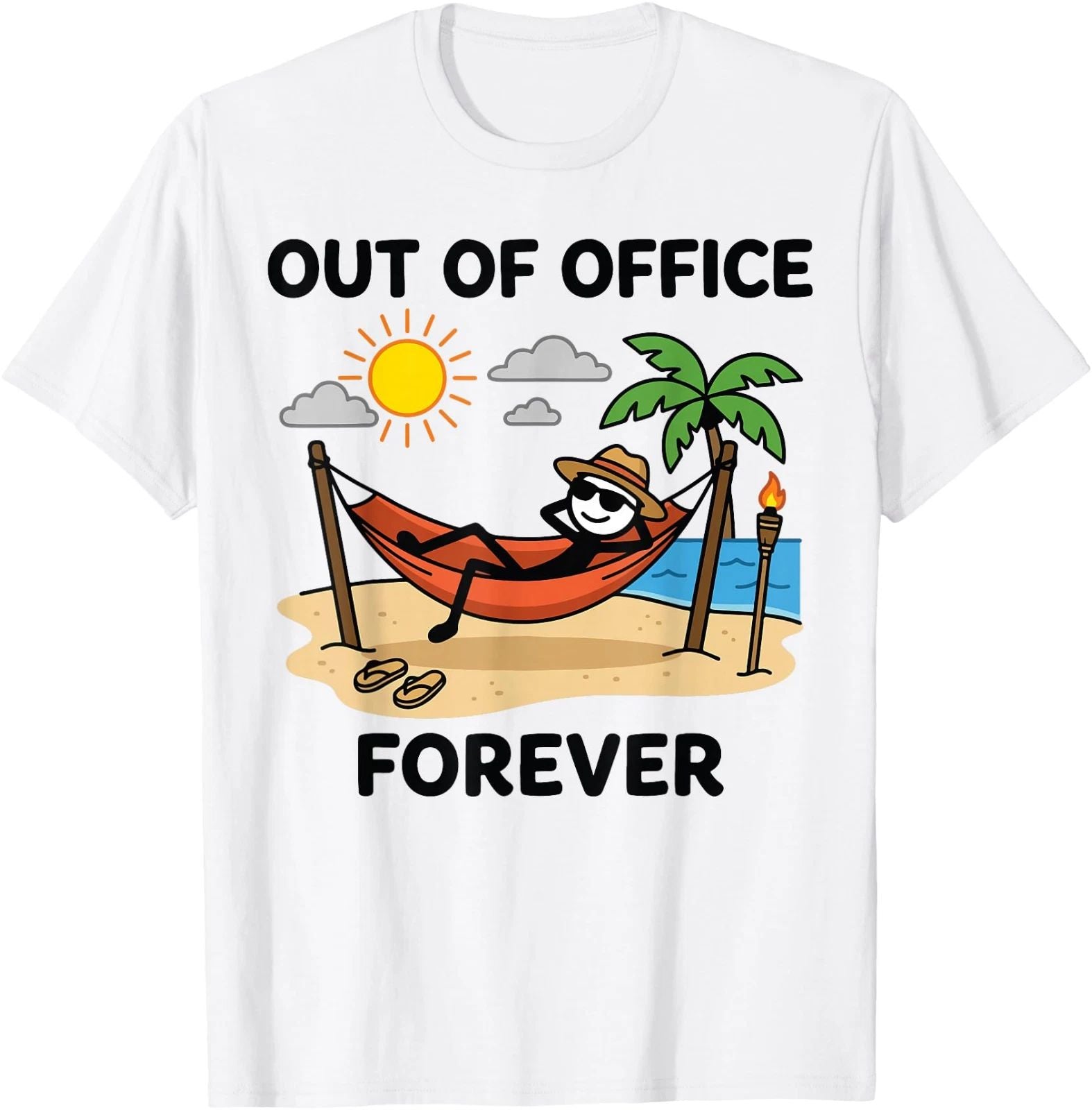 Funny Retirement Shirt Out of Office Forever Vacation Graphic Tee Gift
