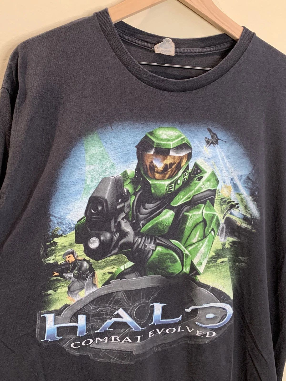 RARE 2001 Halo Combat Evolved Video Game Black T shirt Unisex NH25106