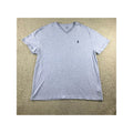 Polo Ralph Lauren V-Neck T-Shirt Men XL Blue Heathered Classic Fit Logo Tee
