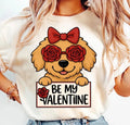 Golden Retriever Valentine Dog Lover Comfort T-Shirt Adorable Puppy Heart Tee