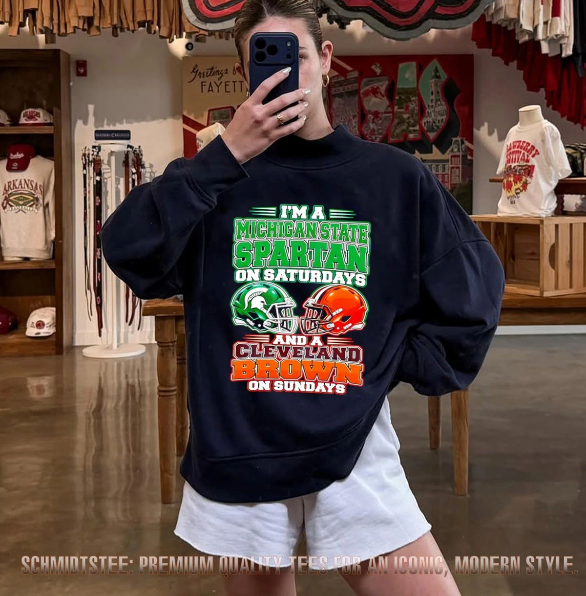 I’m a Michigan State Spartan on Saturdays and a Cleveland Brown on Sundays shirt