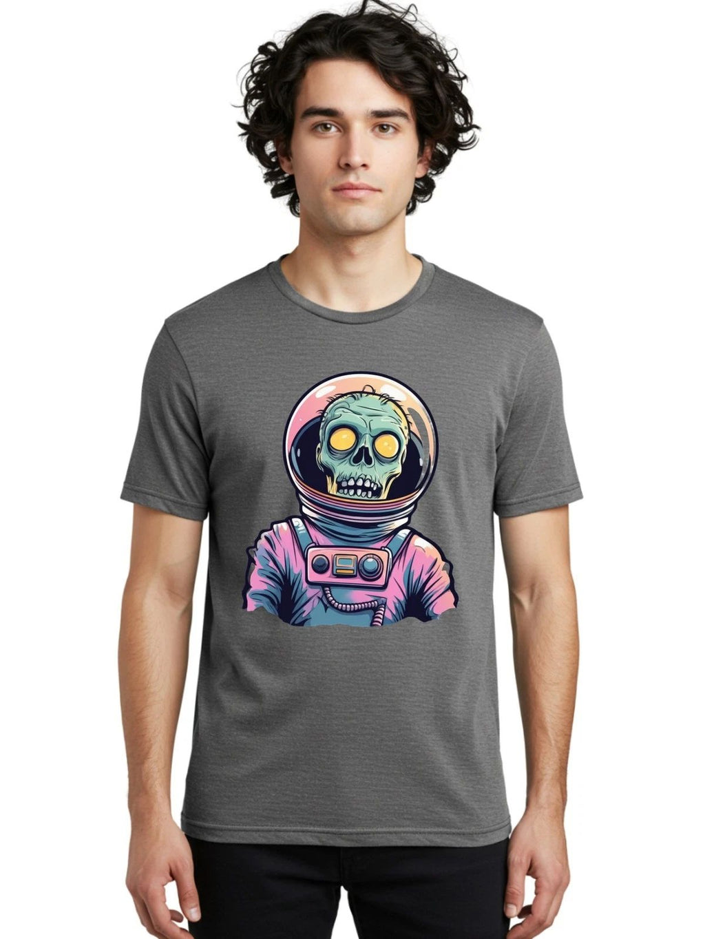 Zombie-Astronaut-3 Mens Graphic Tee,100% Cotton,Casual Summer Wear