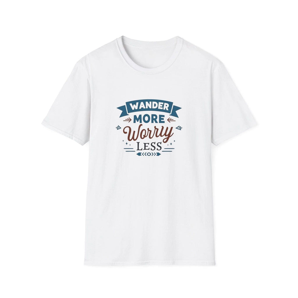 Wander More Worry Less T-Shirt | Travel Quote Tee
