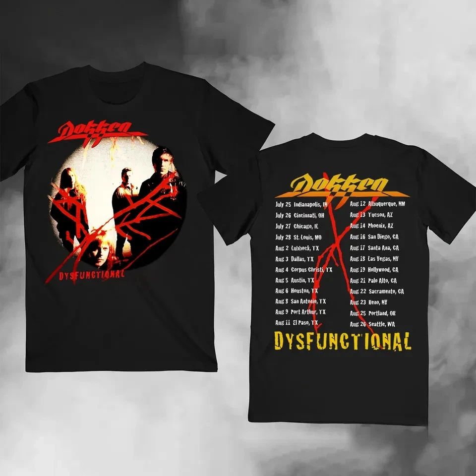 Vintage 1995 Dokken Dysfunctional Tour Black Concert T-Shirt