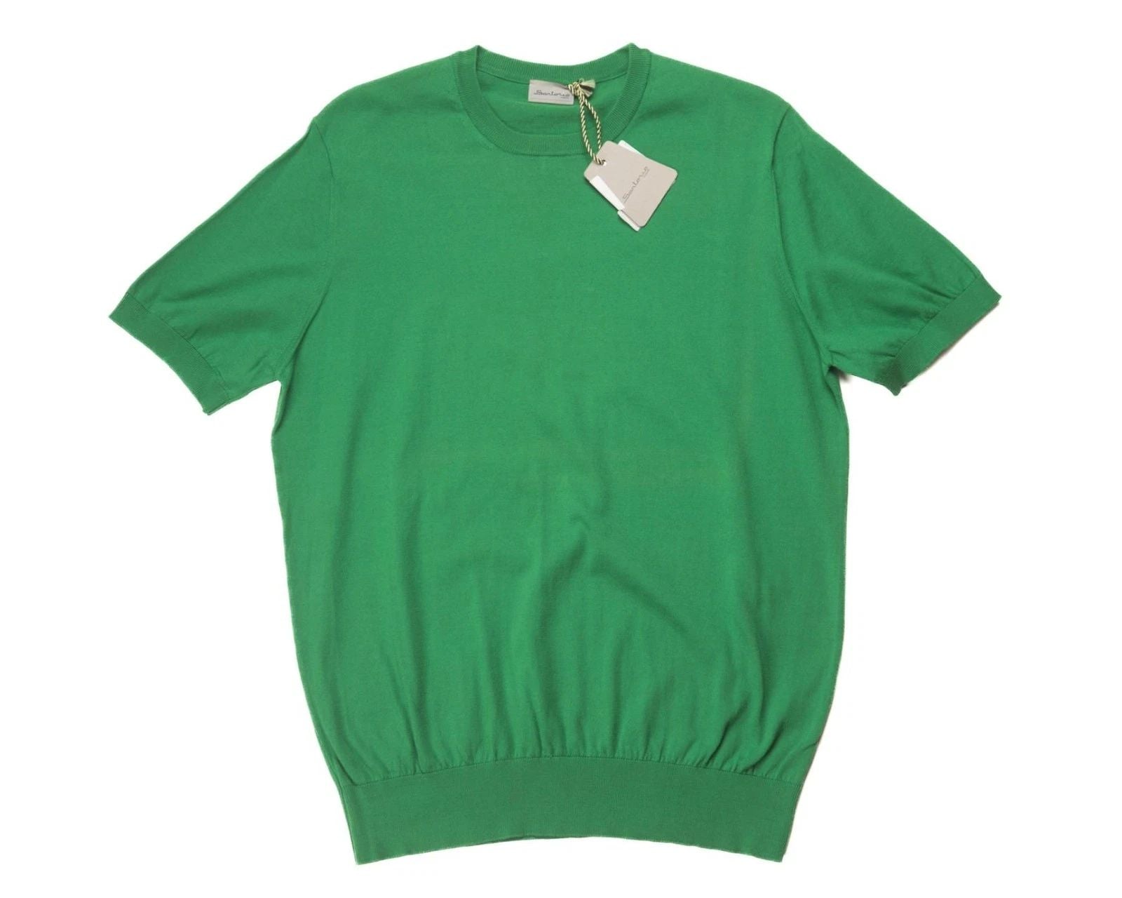 Sartorio Napoli $775 NWT Green Slim T-Shirt Knit 100% Cotton Jersey (52 IT) L