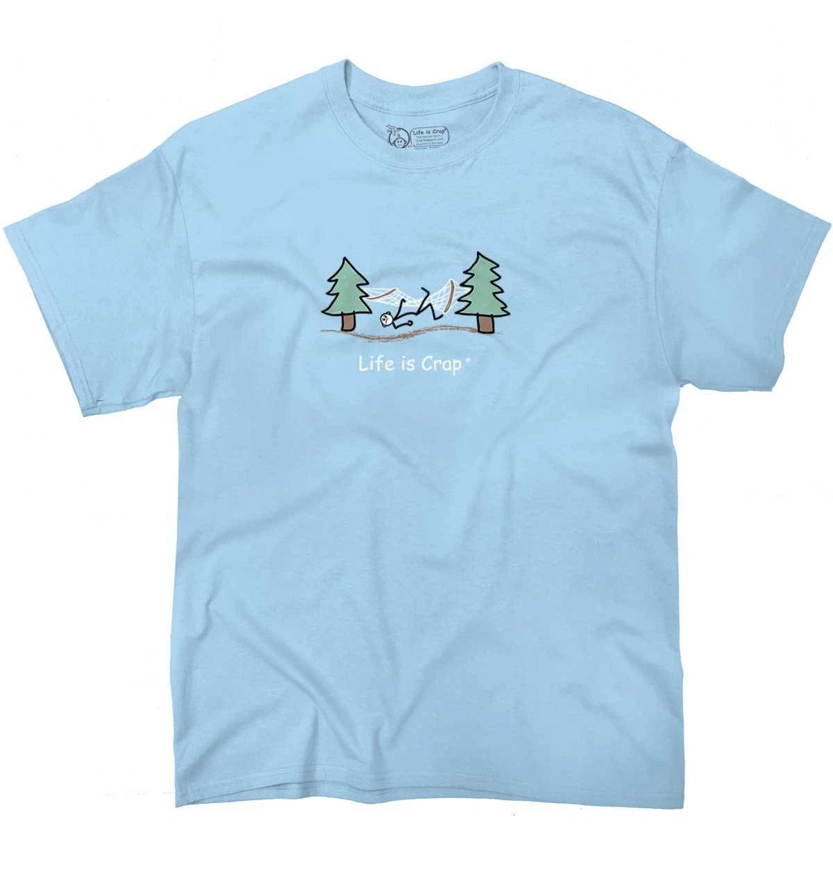 Life Is Crap Camping Funny Outdoor Adventure Womens or Mens Crewneck T Shirt Tee