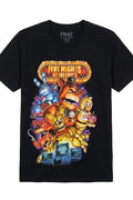 Five Nights At Freddy's FNAF T-Shirt Freddy Fazbear Bonnie Chica Foxy Black Tee