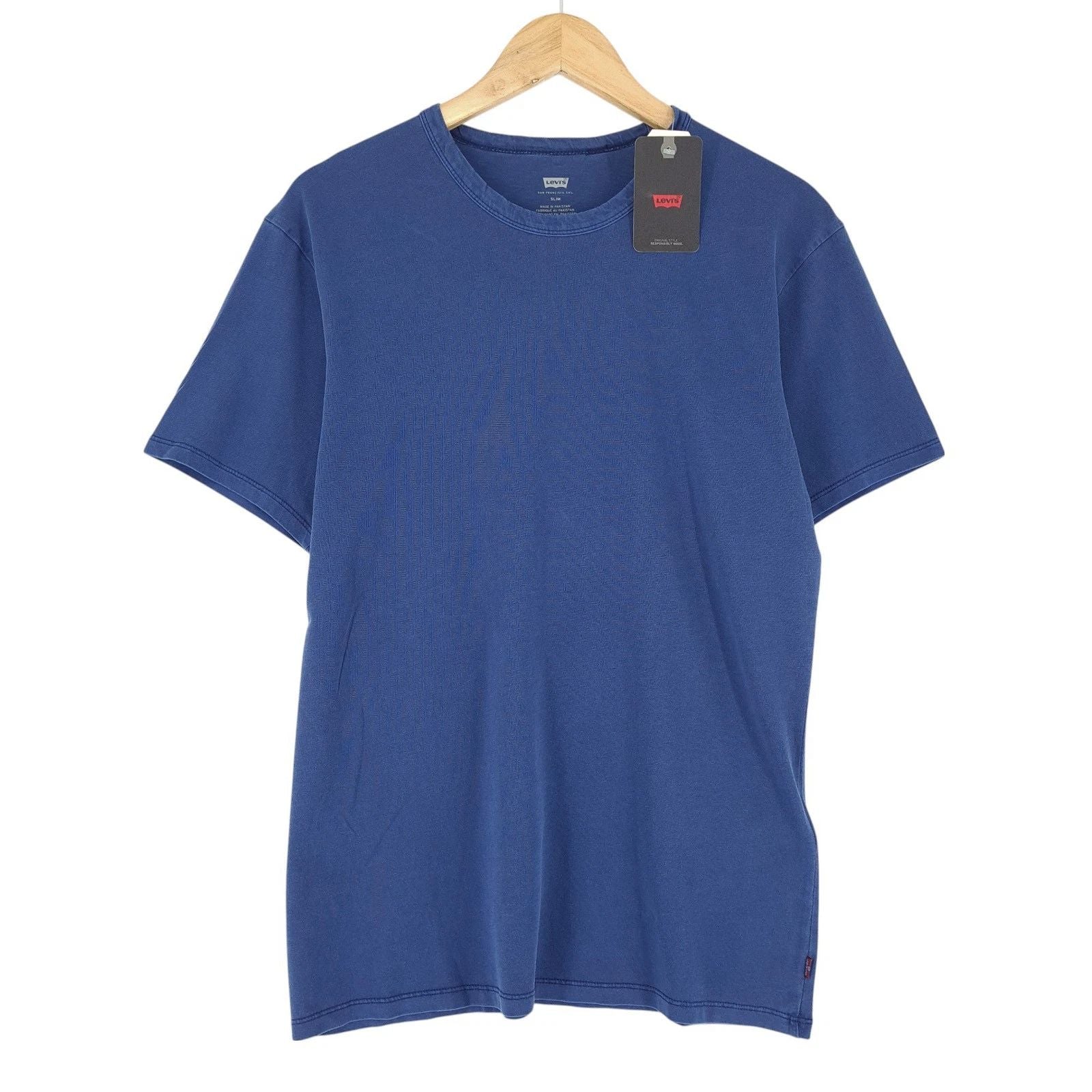 Levi's Men Tee T Shirt Blue Slim Fit Cotton Ig7 Size M