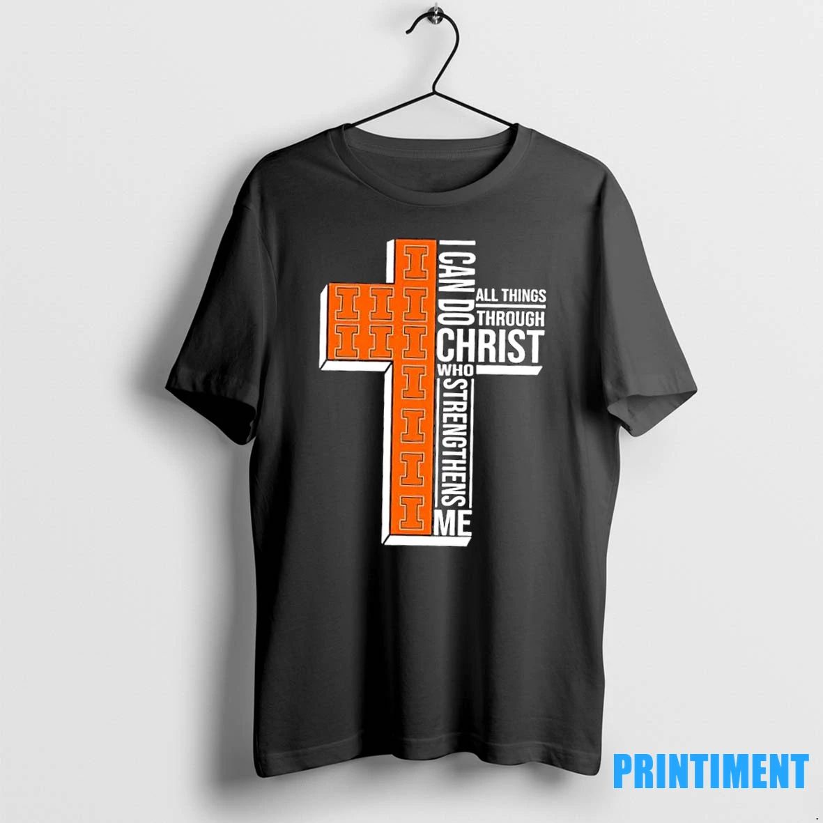 I Can Do All Things Through Christ Who Strengthens Me Illinois Fighting Illini Football Cross