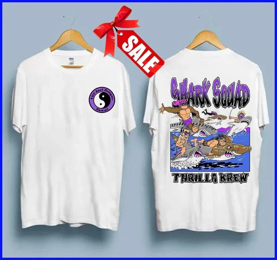 T&C Vintage Town And Country Surf Design T-Shirt Shark Squad