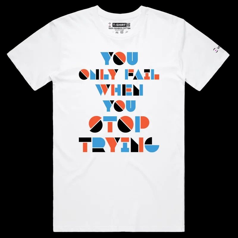VOICEART Do Not Stop Trying Lifestyle Motivation T-Shirt with Premium Graphic