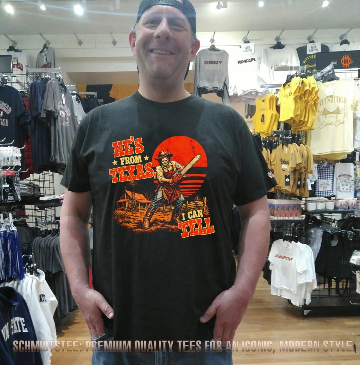 He’s From Texas I Can Tell Western Chainsaw Halloween shirt