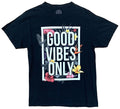 Good Vibes Only Flowers Positive Thinking T-shirt Size Medium Black Cotton