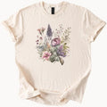Boho Watercolor Floral Comfort Tee Shirt Soft Relaxed Fit Gift