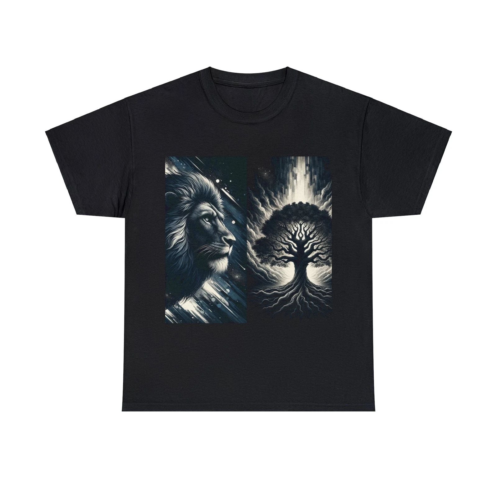 Unisex Adult T Shirt Motivation Resilient Lion Masculinity: Powerful Oak