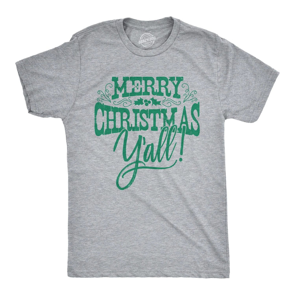 Mens Merry Christmas Yall T Shirt Cute Holiday Tee for Guys