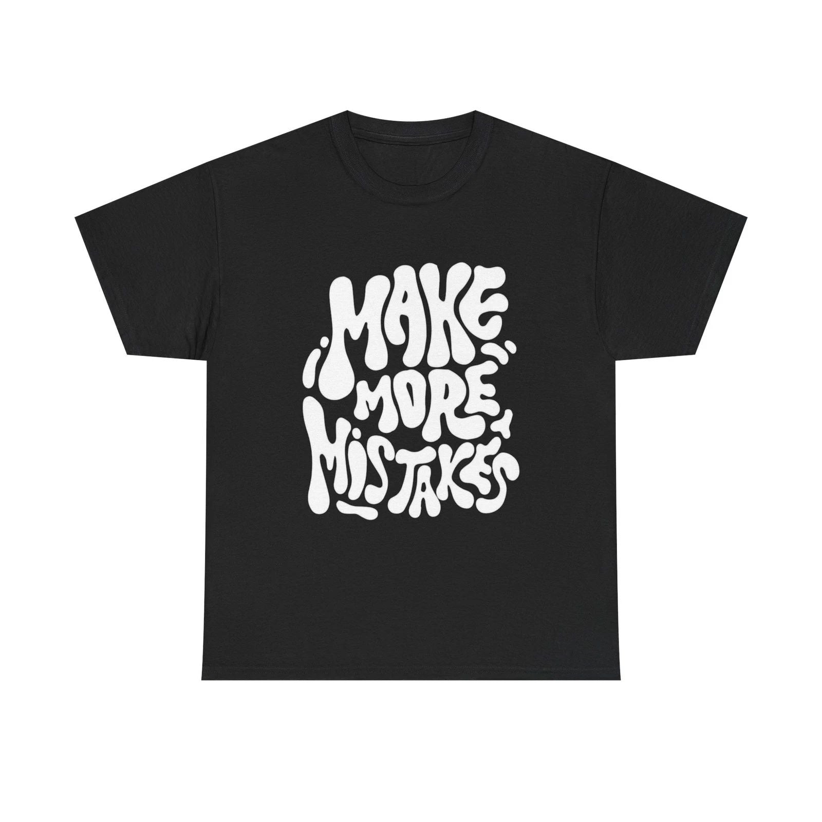 Make More Mistakes tee | Retro hand-lettered typography, black shirt