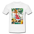 Mens Retro White Surf T-shirt Ride The Wild Surf Tee Flick Film Classic Movie