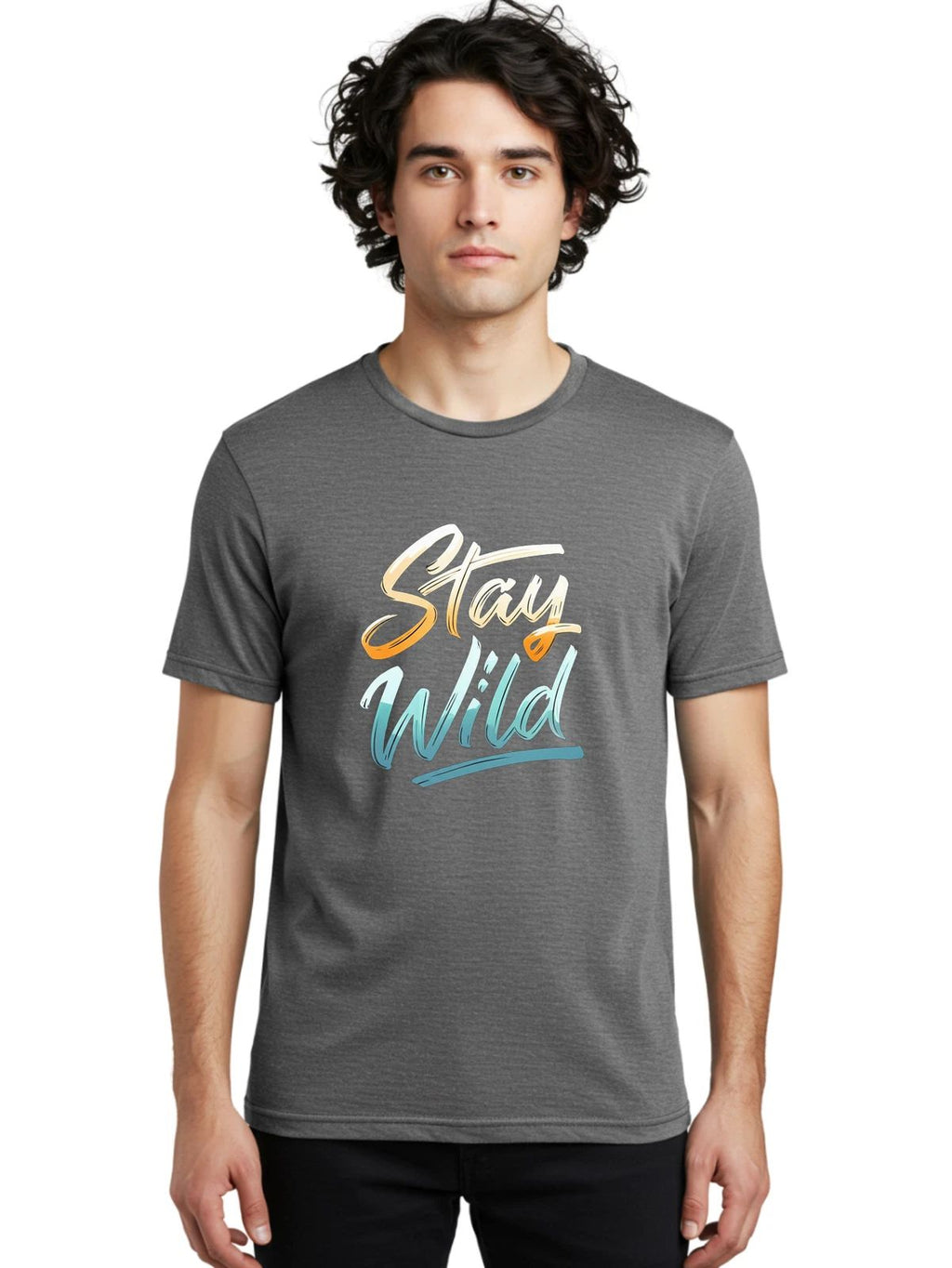 Stay-Wild-13 Mens Graphic Tee, 100% Cotton, Casual Summer Wear