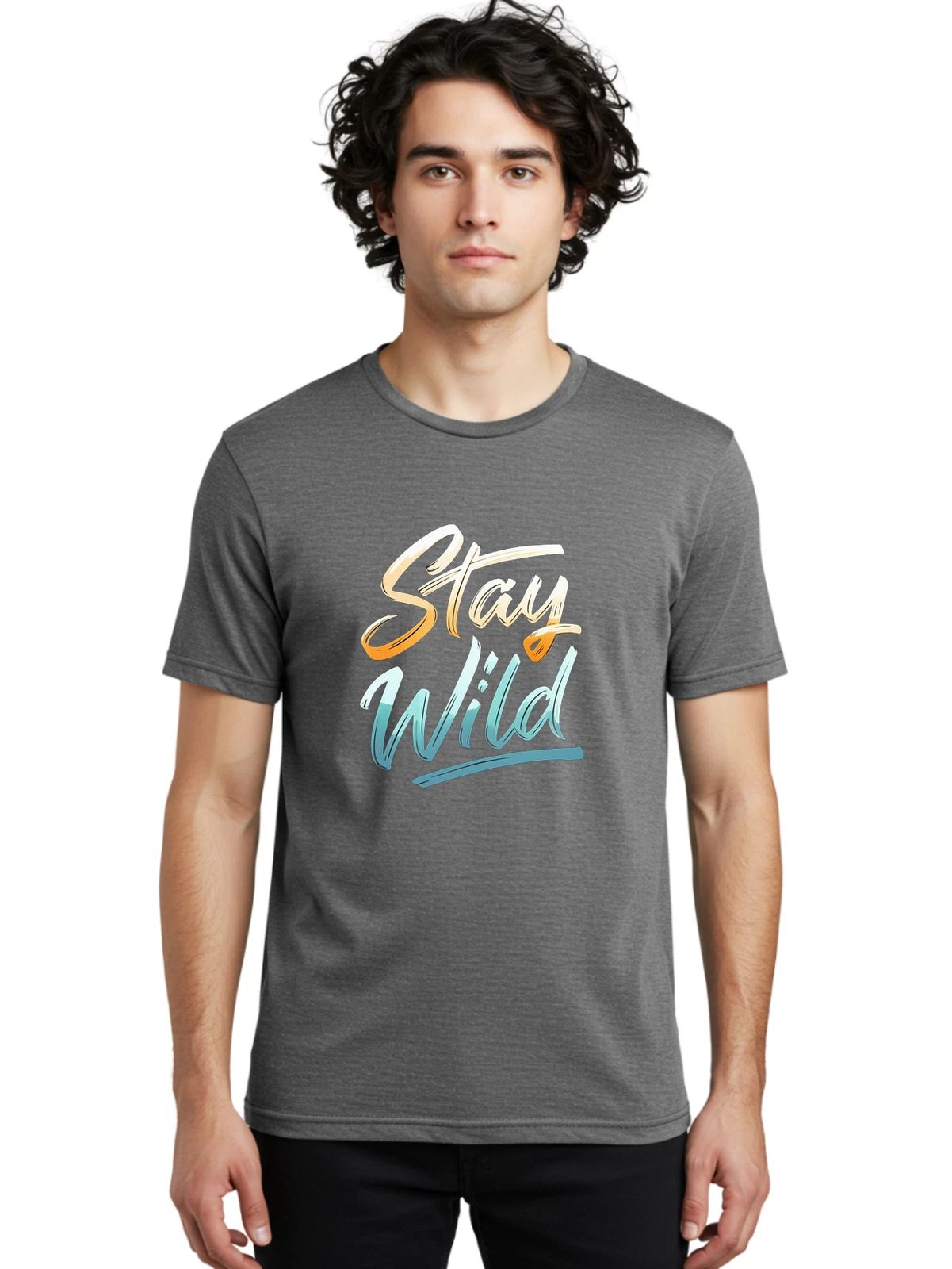 Stay-Wild-13 Mens Graphic Tee, 100% Cotton, Casual Summer Wear