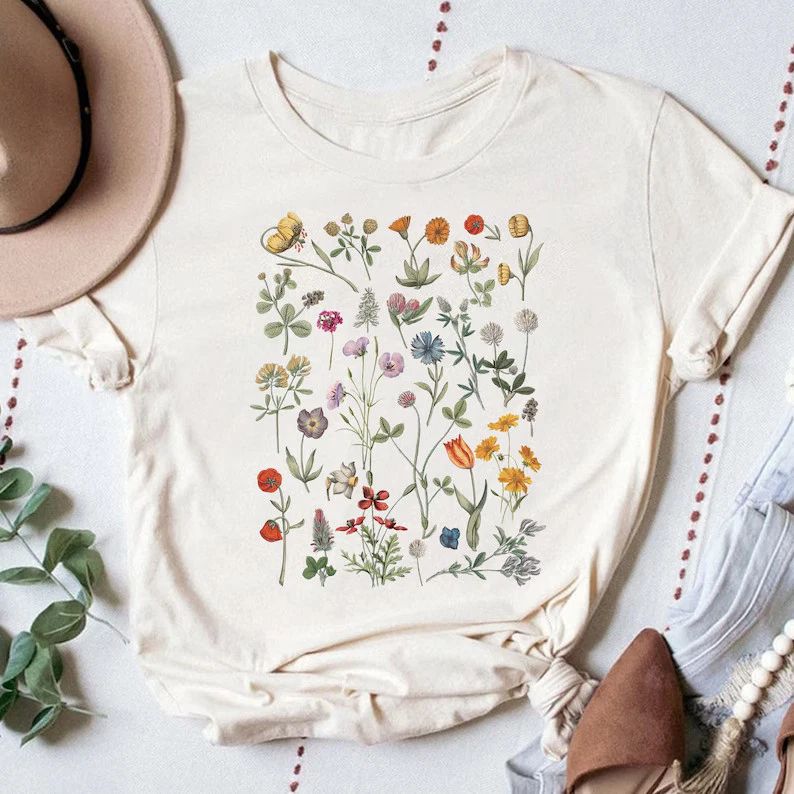 Vintage Botanical Flower Gardener Comfort Tee Shirt Gift Nature Lover