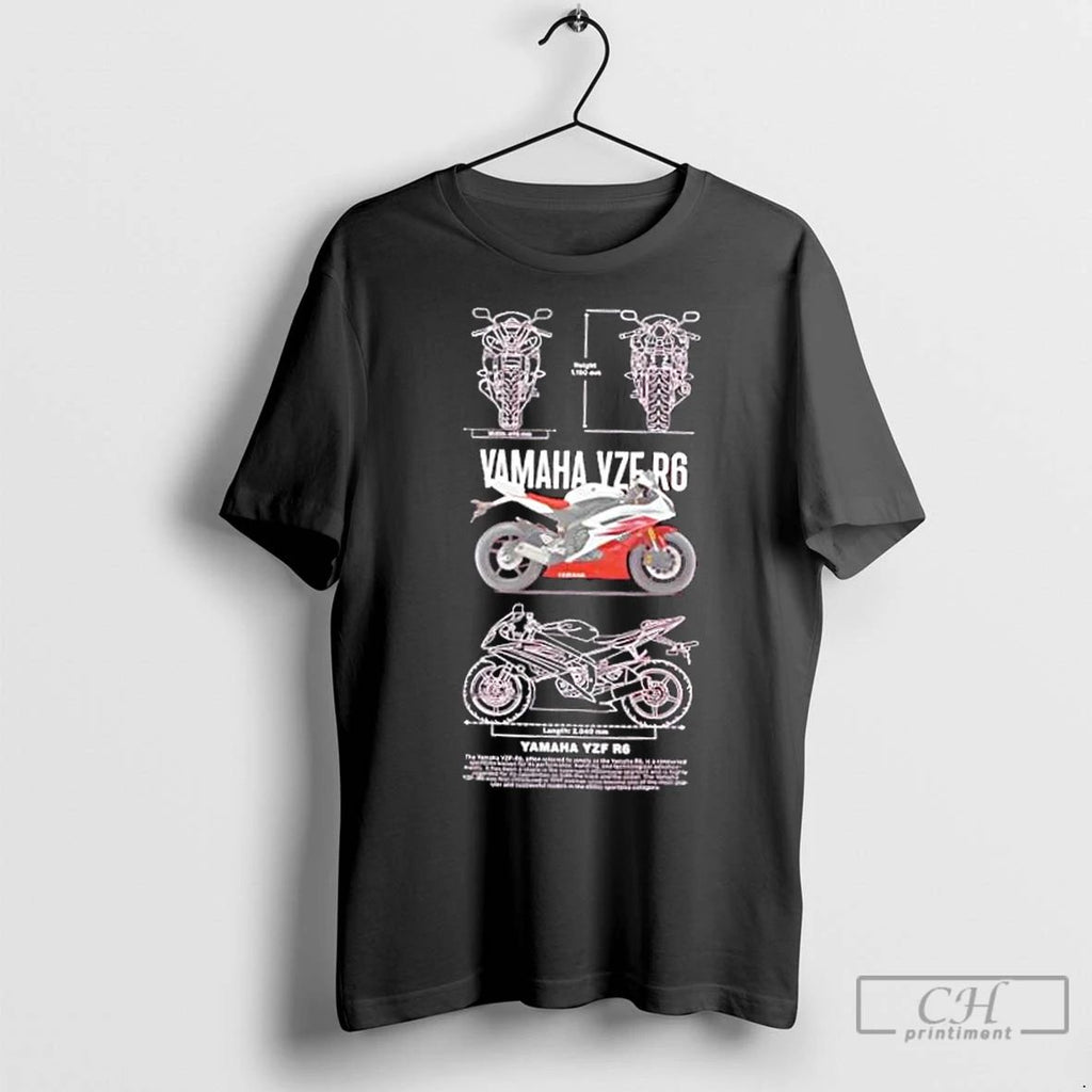 Classic Yamaha Yzf R6 Sportbike Blueprint Design