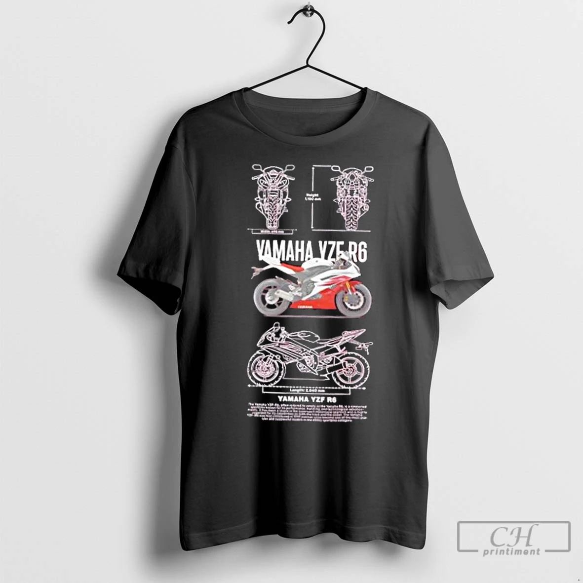Classic Yamaha Yzf R6 Sportbike Blueprint Design
