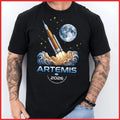 Artemis II 2026 Rocket Launch Moon Mission Black Cotton T-Shirt S-5XL