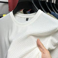 Bamboo Mesh Ice Silk Summer Slim Fit T-Shirt Men's Short Sleeved Round Neck