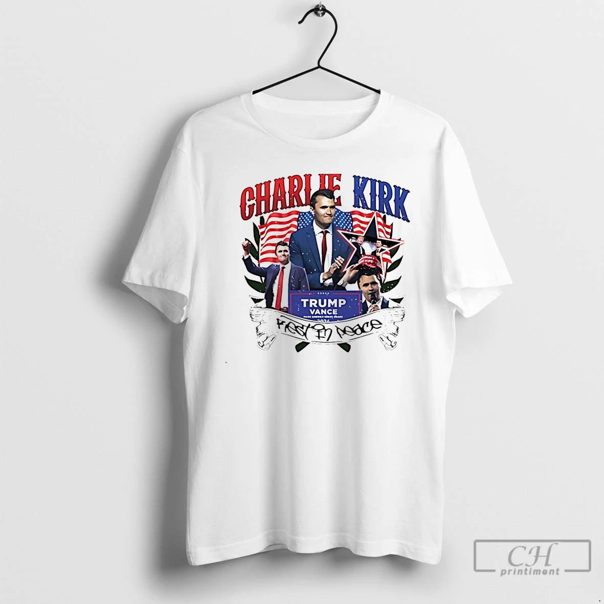 Classic Rest In Peace Charlie Kirk Make America Graet Again Signature White T Shirts