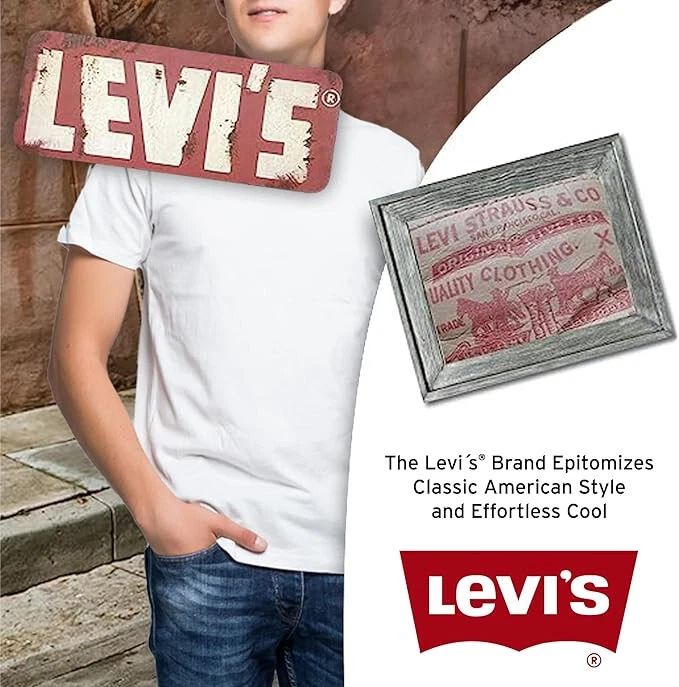 Levi's Men's 4 Pack Premium Cotton Crewneck Short Sleeve White T-Shirt