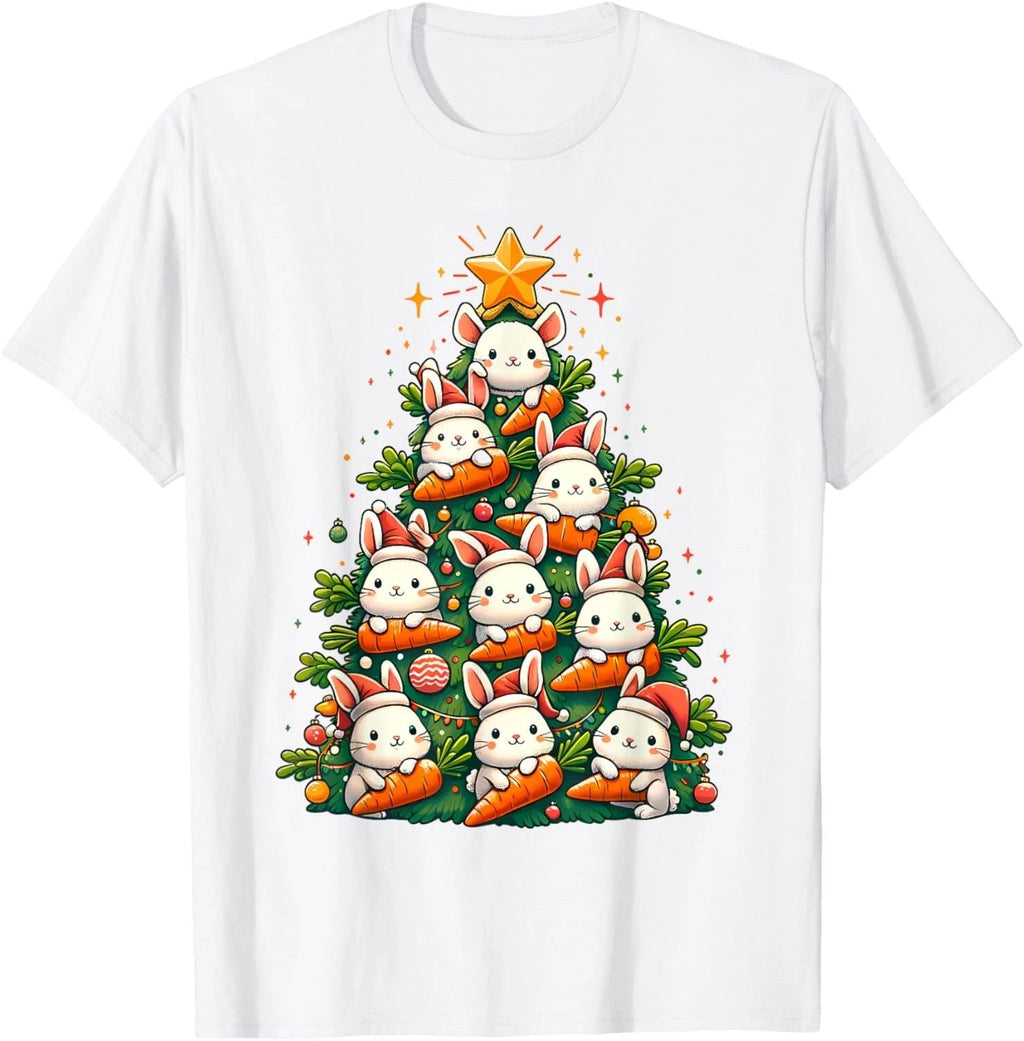 Kawaii Bunny Christmas Tree Cartoon Animals Rabbit T-Shirt