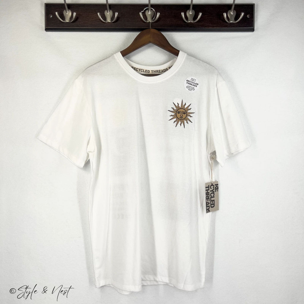 Recycled Threads Sun Moon Celestial Tarot Retro Y2K Hippie Men's Tee Size Large