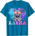Cute Funny Cat Lover Heart Shape Karma Design Unisex T-Shirt