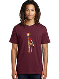 Giraffe-Rocket Mens Graphic Tee, 100% Cotton, Casual Summer Wear